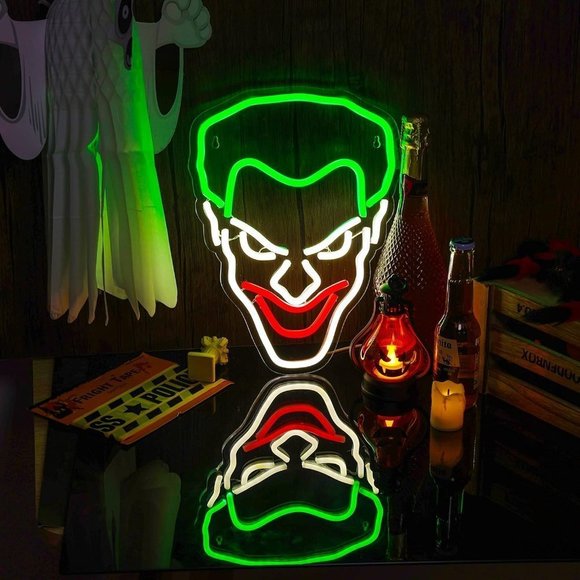 Neon Joker Harley Quinn Marvel DC Super Hero Villain Movie Cartoon Room Decor - Picture 4 of 5